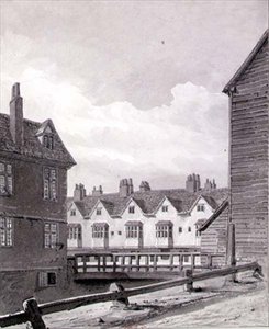Utsikt över dårskapen vid Dockhead, Bermondsey av John Chessell Buckler