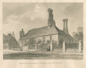 Worcestershire - Droitwich - Staynors Court: sepiateckning, 1833 av John Chessell Buckler