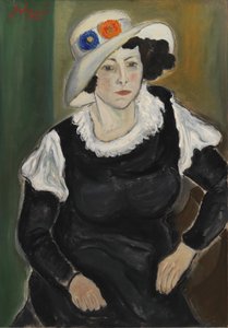 En dam som bär hatt. Konstnärens fru, Dagny Marie Christensen