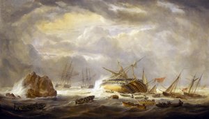 Napoleonkrigen (1803-1815): förlusten av "Magnificent", 25 mars av John Christian Schetky