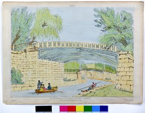 Bath. Broarna över kanalen i Sidney Gardens av John Claude Nattes