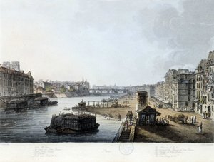 Paris, Notre-Dame-bron - teckning av J.C. Mats, ca 1810