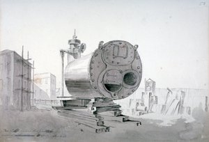 Ångmaskin, New Road, Islington, London, 1808 av John Claude Nattes