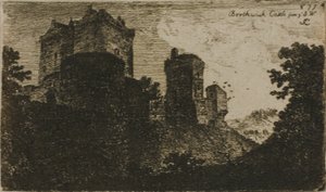 Borthwick Castle från sydväst av John Clerk of Eldin