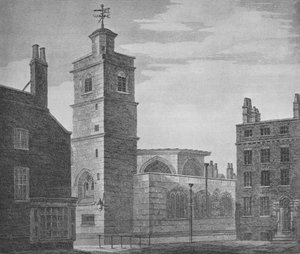 Church of St Bartholomew the Less, City of London, c1830 1906