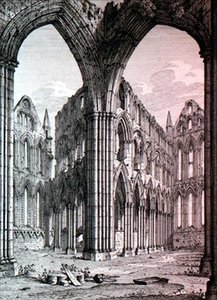 Whitby Abbey, Yorkshire, illustration från 