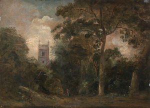 En kyrka i träden av John Constable