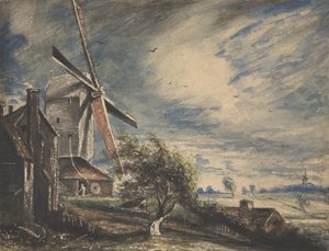 En kvarn nära Colchester, 1833. av John Constable