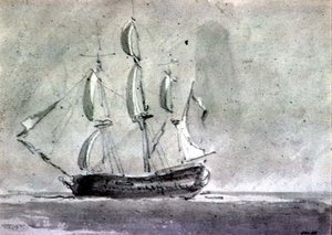 Ett skepp under segel av John Constable