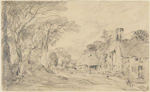 Stuga och träd av John Constable