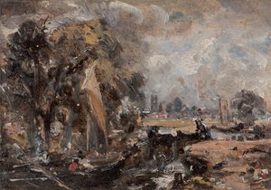 Dedham Lock, mellan 1819 och 1820. av John Constable