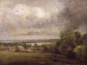 By vid floden Stour av John Constable