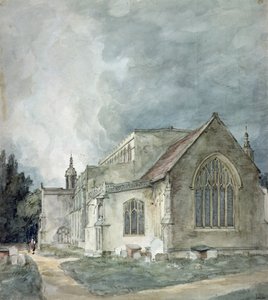 Östra Bergholts kyrka, ca 1805-11 (akvarell) av John Constable