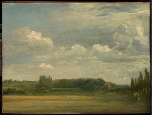 East Bergholt Common, vy mot prästgården av John Constable