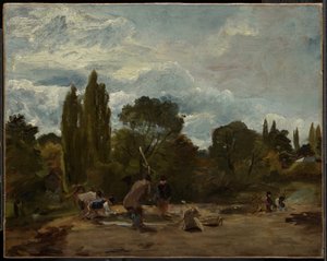 Tröskning av rovkålshuvuden, East Bergholt av John Constable