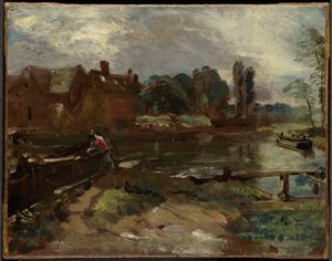 Flatford Mill från slussen av John Constable