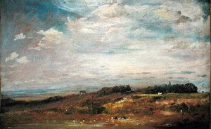 Hampstead Heath with Bathers (olja på duk) av John Constable