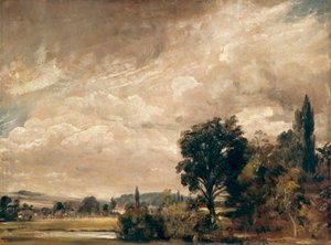 Harnham Ridge från ärkediakon Fishers hus, Salisbury av John Constable
