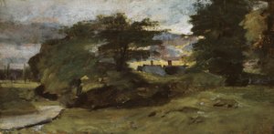 Landskap med stugor, 1809-10 av John Constable