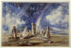 Förhistorisk plats i Stonehenge (England). Målning av John Constable (1776-1837) av John Constable