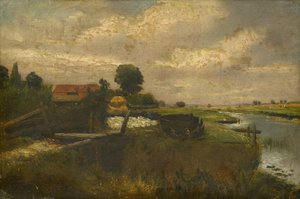 Flod vy av John Constable