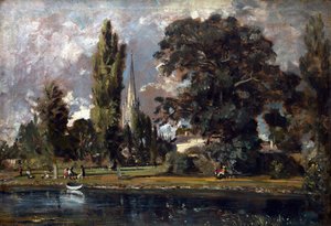 Salisbury Cathedral och Leadenhall från floden Avon, 1820 av John Constable