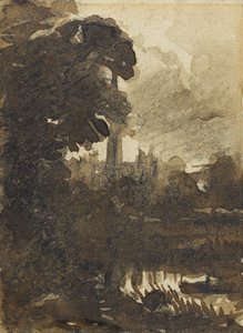 Salisbury Cathedral från nordväst, ca 1830-39 av John Constable