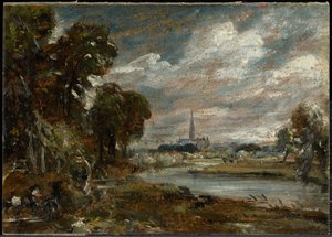 Salisburykatedralen från floden Nadder av John Constable