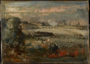 Skiss till "Invigningen av Waterloo Bridge sedd från Whitehall Stairs, den 18 juni 1817" av John Constable