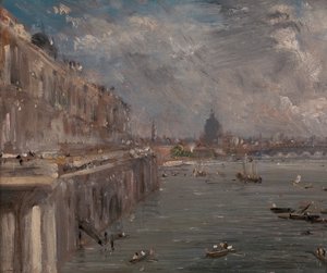 Somerset House Terrace från Waterloo Bridge av John Constable