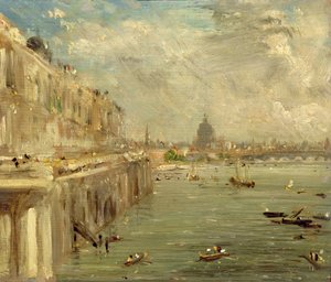 Somerset House Terrace från Waterloo Bridge, ca 1819 av John Constable