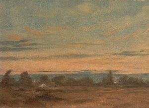 Sommar - Kvällslandskap, ca. 1825. av John Constable