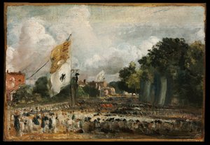 The Celebration in East Bergholt of the Peace of 1814 Concluded in Paris between France and the Allied Powers av John Constable