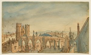 Houses of Parliament efter branden av John Constable