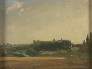 Utsikt mot prästgården, Östra Bergholt av John Constable