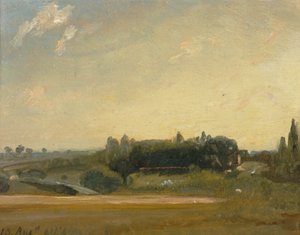 Utsikt mot prästgården, Östra Bergholt, 1813. av John Constable