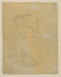 Kvinna sittande, med en hund vid fötterna, tergo, c.1806 av John Constable