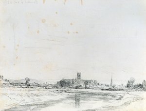 Worcester Cathedral från söder (penna) av John Constable