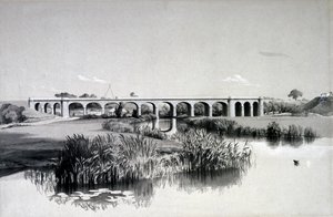 Avon Viaduct, Wolston, 2 juli 1837 (penna & bläck och tvätt på papper)