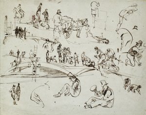 Konstruktion av London och Birmingham Railway, ca 1835 (brunt bläck på papper; sammansatt skiss) av John Cooke Bourne