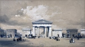 Euston Arch, april 1838 (penna och bläck och tvätt på papper)