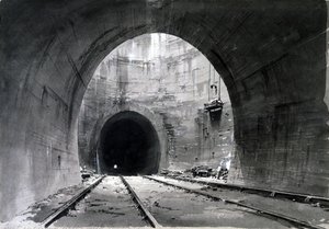 Stort ventilationsschakt, Kilsby Tunnel, Northamptonshire, 1837-38 (penna & bläck och tvätt på papper)