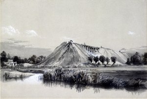 Making the Embankment at Wolverton, 29 juni 1837 (penna & bläck och tvätt på papper) av John Cooke Bourne