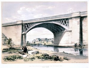 Nash Mill Bridge, nära Kings Langley, Hertfordshire, 1839 av John Cooke Bourne