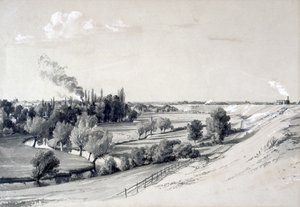 Watford Embankment, Hertfordshire, 29 oktober 1837 (penna & bläck och tvätt på papper) av John Cooke Bourne