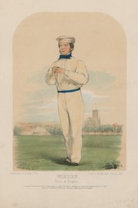 Porträtt av John Wisden färg litho av John Corbet Anderson