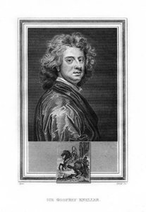 Sir Godfrey Kneller, tyskfödd engelsk barockmålare, 1825. av John Corner