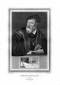 Tiziano Vecelli Titian, italiensk högrenässansmålare, 1825.