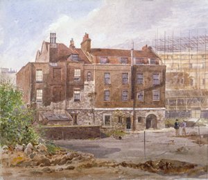 Östra fronten av Almonry-kontoret, Middle Scotland Yard, Westminster, London, 1884. av John Crowther