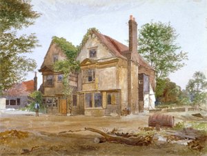 Framifrån av Basing Manor House, Peckham High Street, Camberwell, London, 1884 av John Crowther
